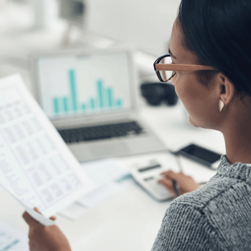 Woman handling paperworks